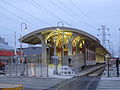 One of several stations built on ground level, Oakton–Skokie has head houses built at each end