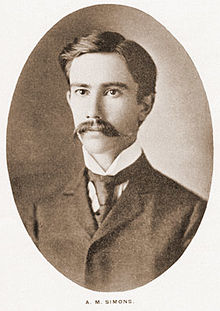 Algie M. Simons, a graduate of the University of Wisconsin, was the first editor of the International Socialist Review. Simons-a-1902.jpg