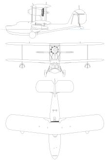 Arrangement drawings for the Supermarine Walrus Supermarin Walrus 3-view.svg