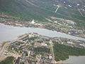 A section of the Monche Guba in Monchegorsk (running across the photo from right to left)