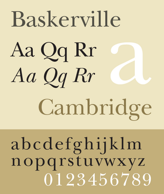 <span class="mw-page-title-main">Baskerville</span> Transitional serif typeface designed in the 1750s