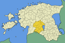 Karte von Estland, Position von Võhma (Viljandi) hervorgehoben