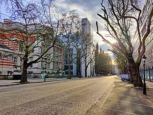 From the corner with Unwin Road looking west