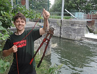 <span class="mw-page-title-main">Magnet fishing</span> Searching in outdoor waters for ferromagnetic objects