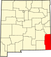 State map highlighting Lea County