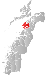 Lage der Kommune in der Provinz Nordland