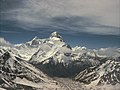 Nanda Devi peaks wide view SE from slopes of Kalanka in Changabang Gal