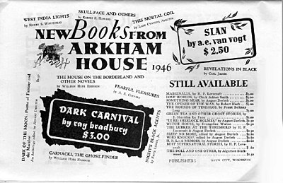 1946 advertisement for Arkham House