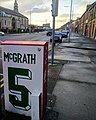 Street art dedicated to Paul McGrath outside the ground on Emmet Road