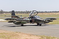 Temora Aviation Museum (VH-DLO) Cessna A-37B Dragonfly taxiing during the 2015 Warbirds Downunder Airshow at Temora (1).jpg