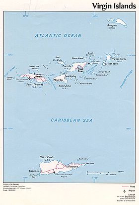 carte : Géographie des îles Vierges britanniques