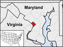 Inganan Washington, D.C. i Amerika Serikat i antara negara bagian Maryland dot Virginia.