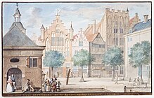 Aart Schouman, Scheffersplein rond 1744, aquarel (gestoffeerde versie)