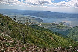 Le Strymon se jetant dans le lac Kerkíni.