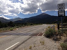 2014-08-09 14 31 05 View west at the west end of Nevada State Route 488 (Lehman Caves Road) at Great Basin National Park, Nevada.JPG