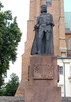 Statue of Boleslaw I (the Brave) at Gniezno Boleslaw Chrobry Gniezno.jpg