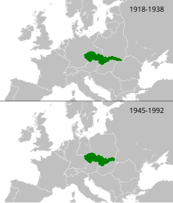 Location of Czechoslovakia