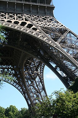 A section of the Eiffel Tower, Paris, France