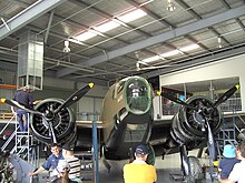 Hudson in maintenance, October 2011 Hudson bomber (Temora).jpg