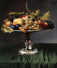 Painting of fruit by Johann Wilhelm Preyer (1803-1889). 1832.