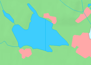 Karta över Glan. Den stora staden i öster är Norrköping. Mellan Glan och Norrköping ligger Norrköping - Bråvalla flygplats. Den mindre orten söder om sjön är Skärblacka.