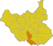 Location of the Diocese of Yei within South Sudan