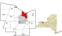 Location in Monroe County and the state of New York.