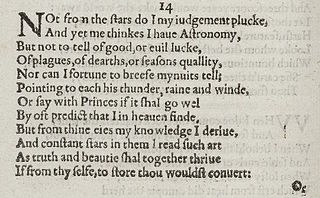 <span class="mw-page-title-main">Sonnet 14</span> Poem by William Shakespeare