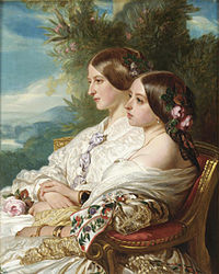 The cousins: Queen Victoria and Victoire, Duchesse de Nemours Franz Xaver Winterhalter, 1852