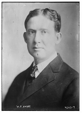 <span class="mw-page-title-main">William P. Hobby</span> Governor of Texas from 1917 to 1921