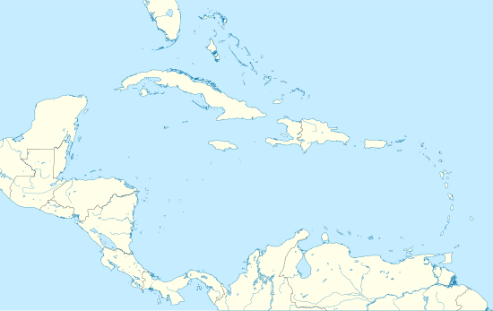 Mapa konturowa Morza Karaibskiego