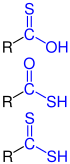 Allgemeine Strukturen der Thiocarbonsäuren