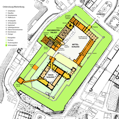 Plan der Ordensburg Marienburg in Malbork