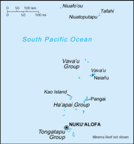 Kaart van Tonga