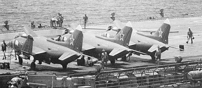 Yak-38 on Soviet carrier Minsk, 1980