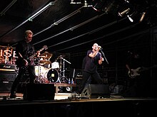 Pioneering English crust punk band Antisect performing in Finland in 2011 Antisect Finland 2011.jpg