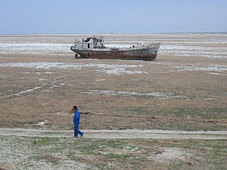 哈薩克，鹹海邊被拋棄的船舶