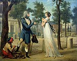 Louis-Léopold Boillys Point de Convention fra 1797 viser den ekstreme, men kortvarige klesstilen i Paris sist i 1790-årene. Gentlemannen med kastorhatt og fadermorder får støvlene pusset mens han snakker med en prostituert i nyklassisistisk «nakenmote».