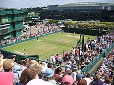 Laura Robson (left), in her first round juniors match against Alexa Guarachi Laura Robson.JPG