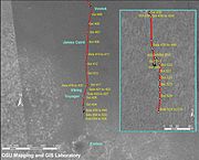 Opportunity traverse map, from Sol 405 to 528 (2005)