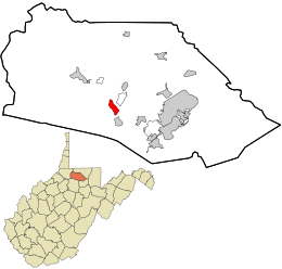 Location in Marion County and the state of West Virginia.