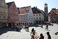 Der Memminger Marktplatz im Frühling