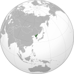 Vyznačení Severní Koreje v mapě