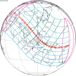 <span class="mw-page-title-main">Solar eclipse of October 22, 1911</span> 20th-century annular solar eclipse