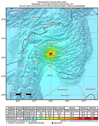 <span class="mw-page-title-main">2021 Balochistan earthquake</span> Earthquake near Harnai, Pakistan