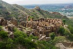 Ancient ruins in a hilly area