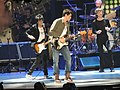 Ron Wood, guest John Mayer, Charlie Watts and Mick Jagger, concert at Prudential Center in Newark, 2012