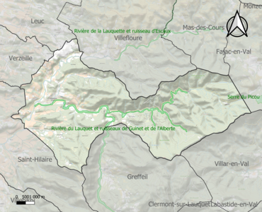 Carte de la ZNIEFF de type 1 sur la commune.