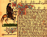 Darluniad o Chaucer yn llawysgrif Ellesmere