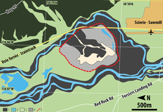 <span class="mw-page-title-main">Crevasse splay</span> Sediment deposited on a floodplain by a stream which breaks its levees